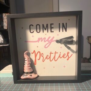 Decorative Halloween Sign with Witch Hat